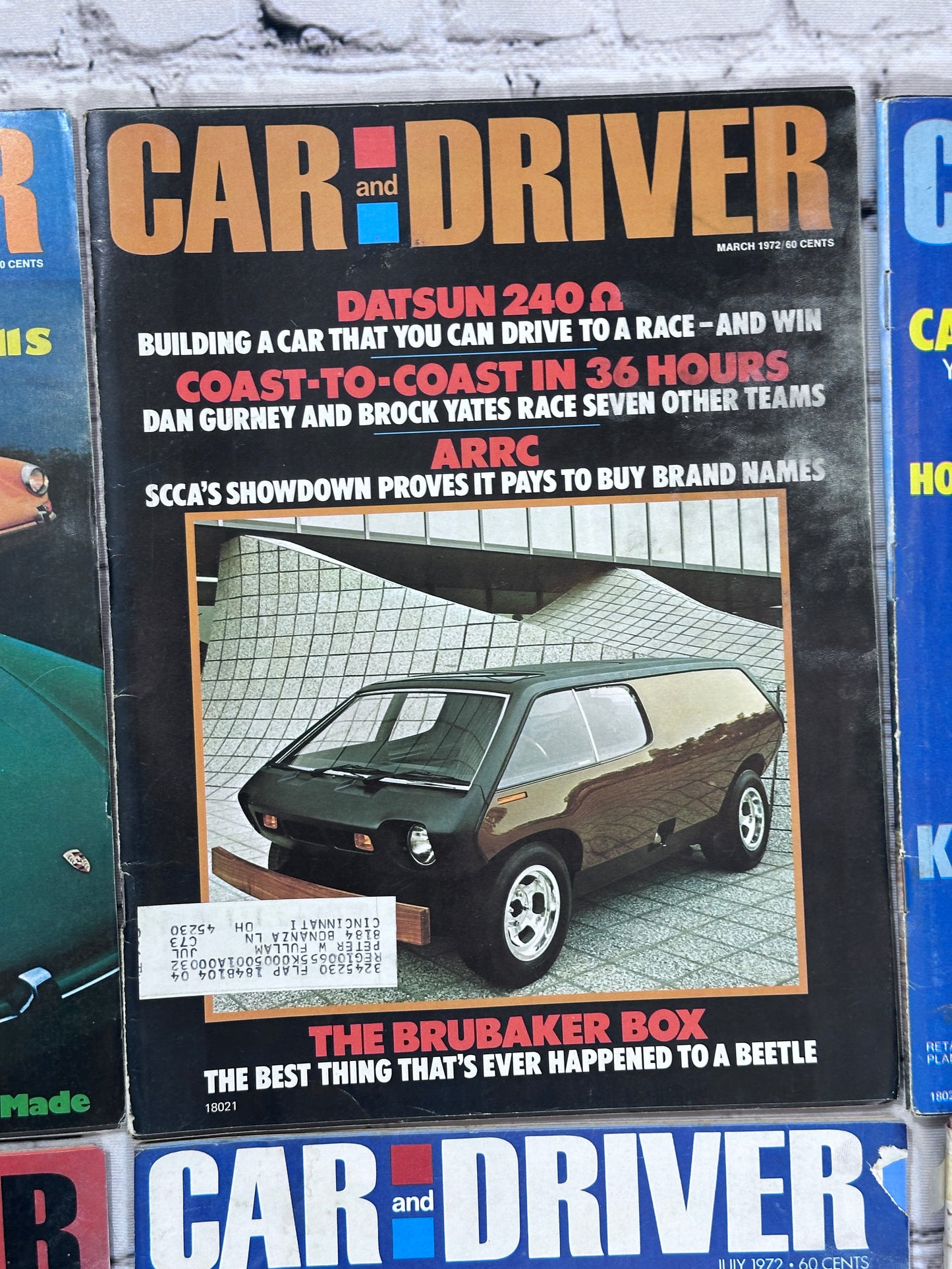 Car and Driver Magazine 1972 [Complete Year Automobile Lot of 12 Issues]