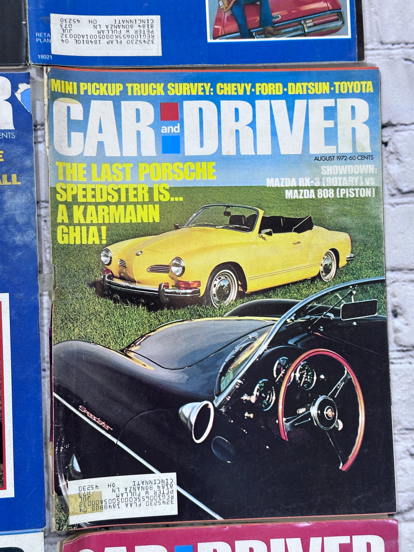 Car and Driver Magazine 1972 [Complete Year Automobile Lot of 12 Issues]