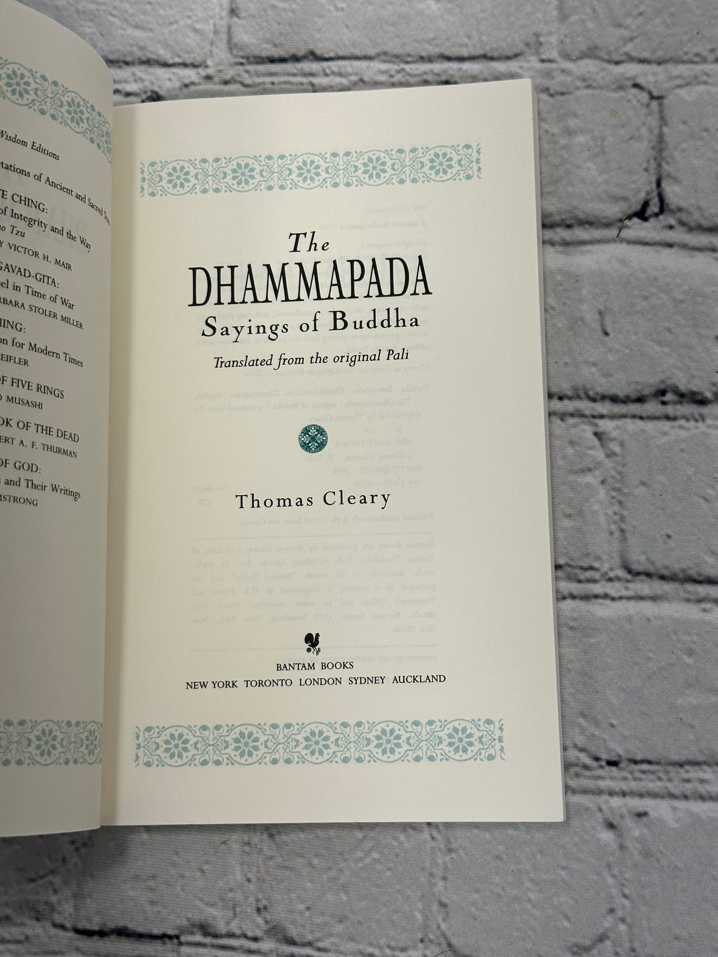 Dhammapada: The Sayings of Buddha by Thomas Cleary [1995]