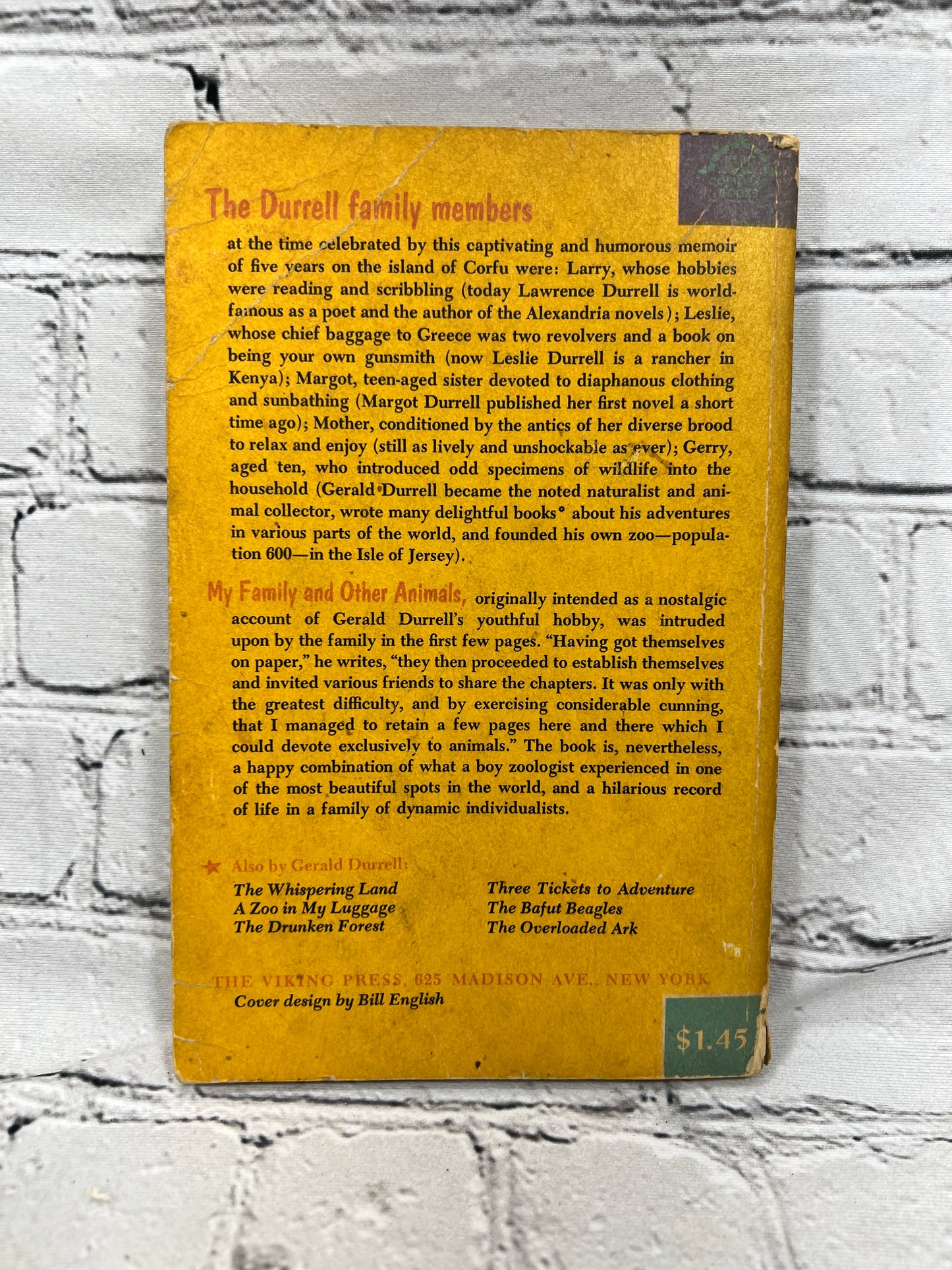 My Family and Other Animals by Gerald Durrell [1963 · 2nd Print · Viking Press]