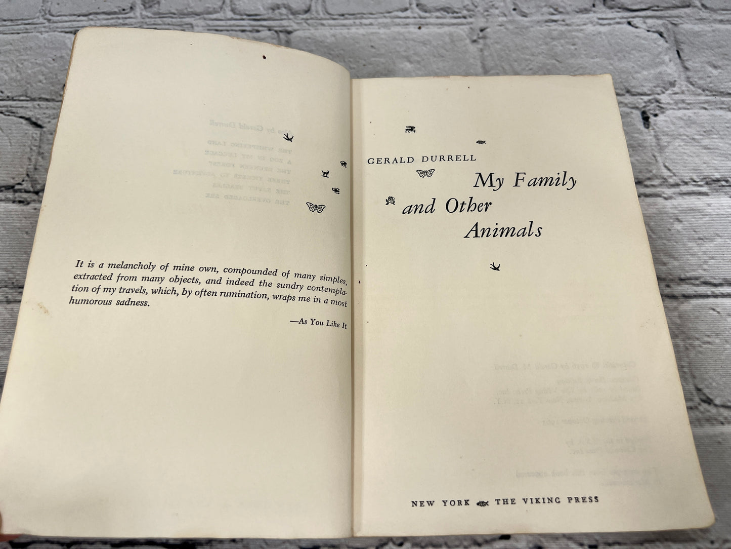 My Family and Other Animals by Gerald Durrell [1963 · 2nd Print · Viking Press]