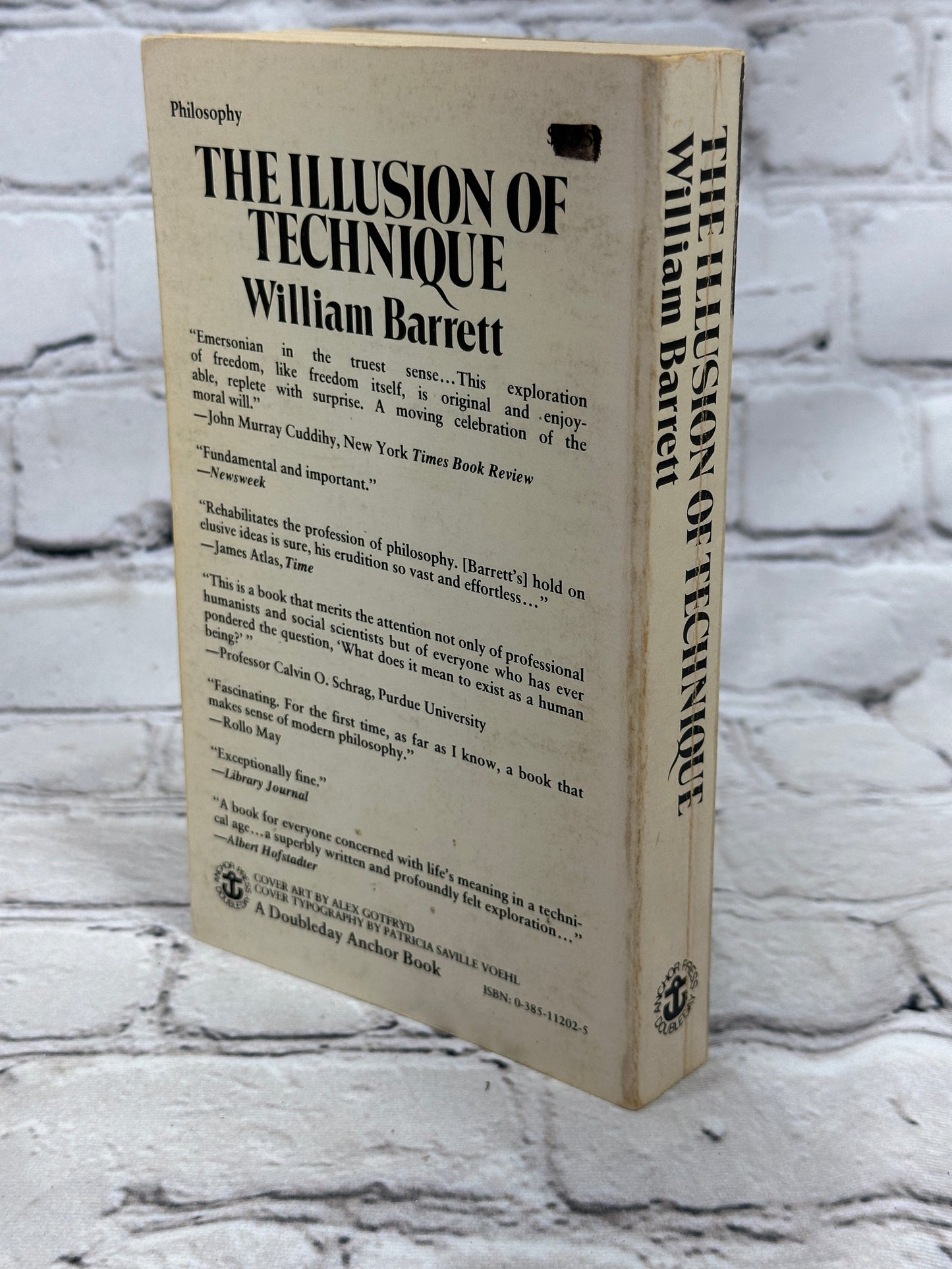 The Illusion of Technique by William Barrett [Anchor Books · 1979]