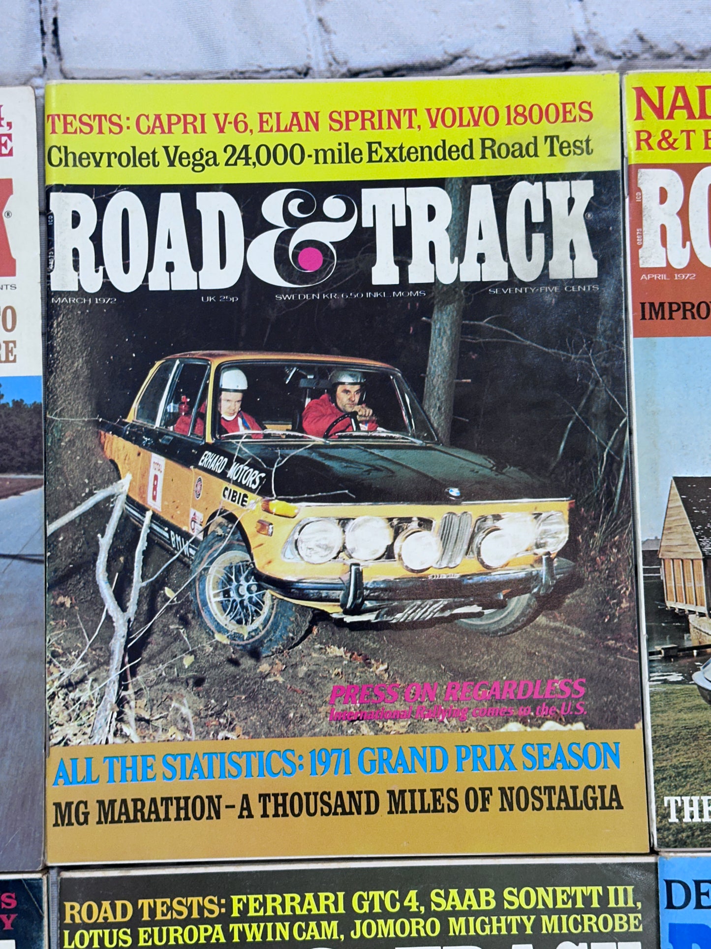 Road & Track Magazine 1972 Complete Year [Lot of 12 Issues]