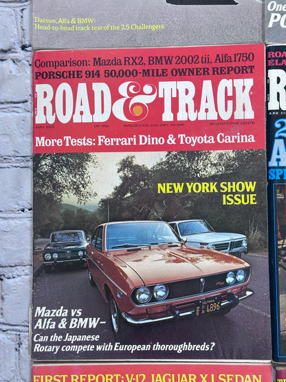 Road & Track Magazine 1972 Complete Year [Lot of 12 Issues]