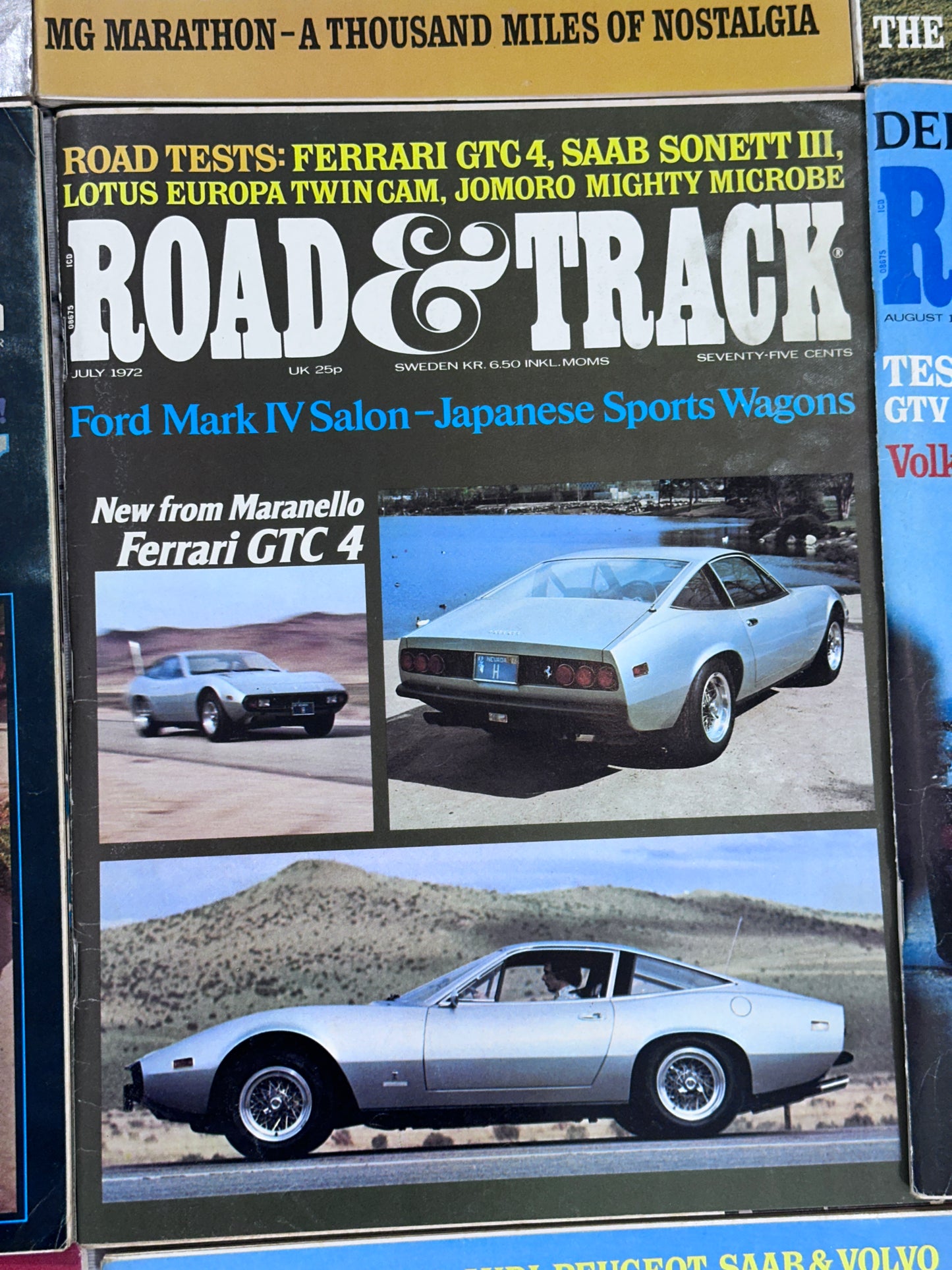 Road & Track Magazine 1972 Complete Year [Lot of 12 Issues]