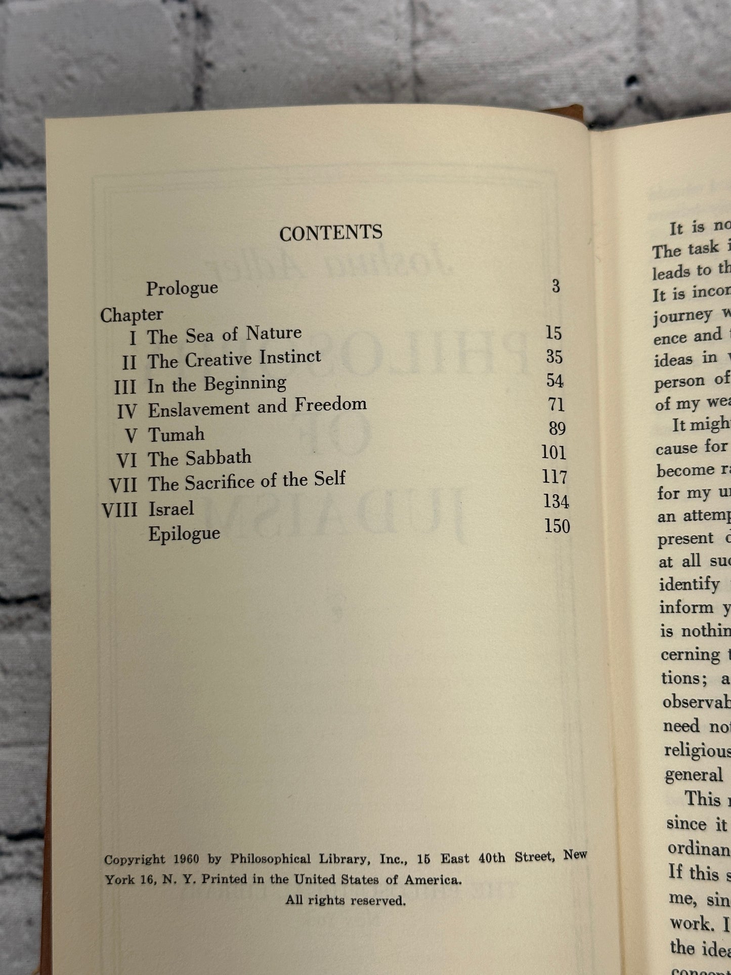 Philosophy Of Judaism by Joshua Adler [1960]