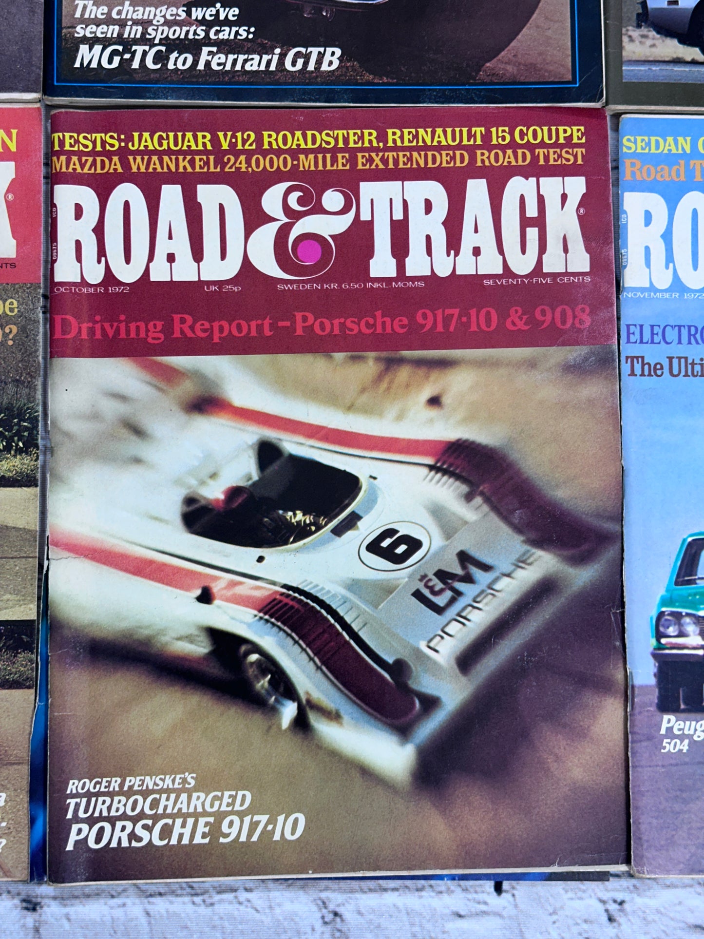 Road & Track Magazine 1972 Complete Year [Lot of 12 Issues]