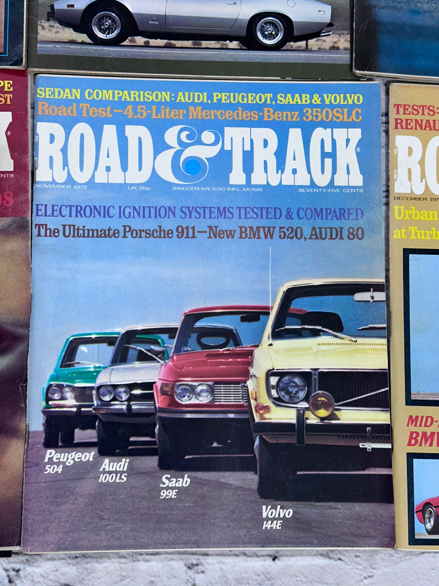 Road & Track Magazine 1972 Complete Year [Lot of 12 Issues]