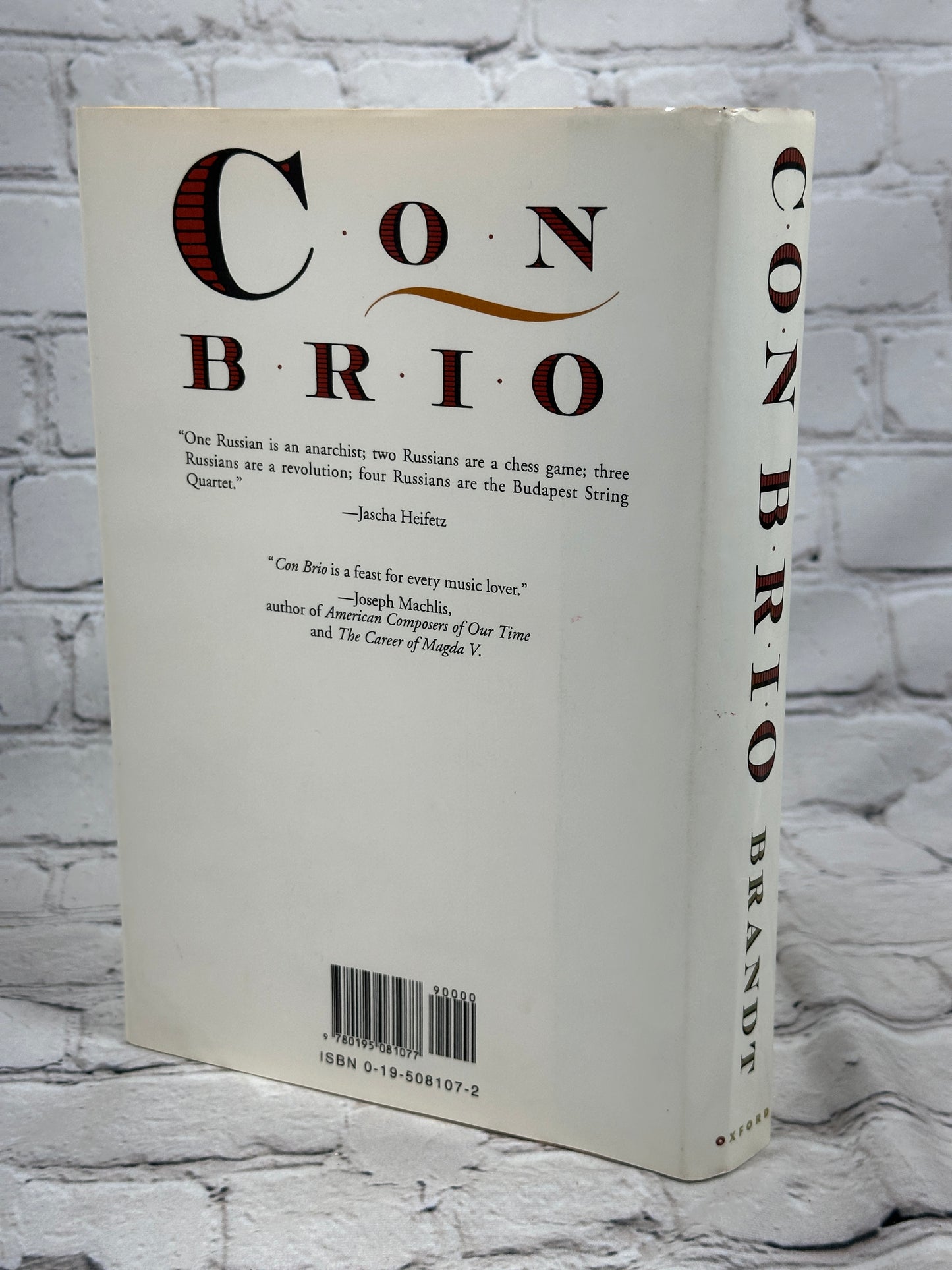 Con Brio: Budapest String Quartet by Nat Brandt [1st Print · 1993]