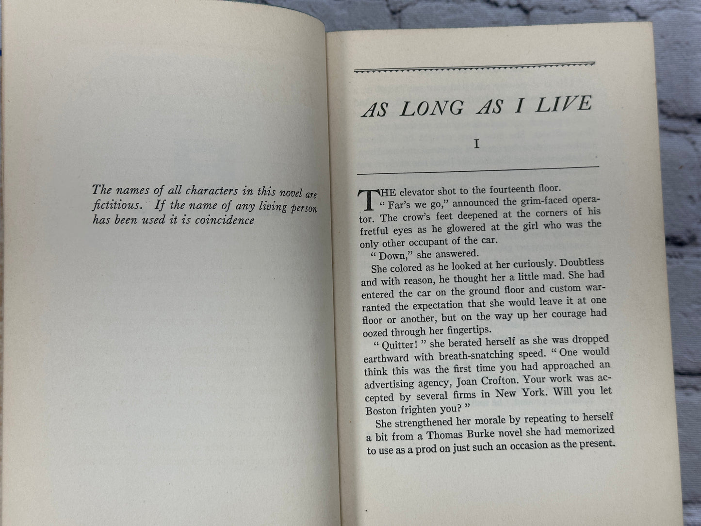 As Long As I Live by Emilie Loring [1937]