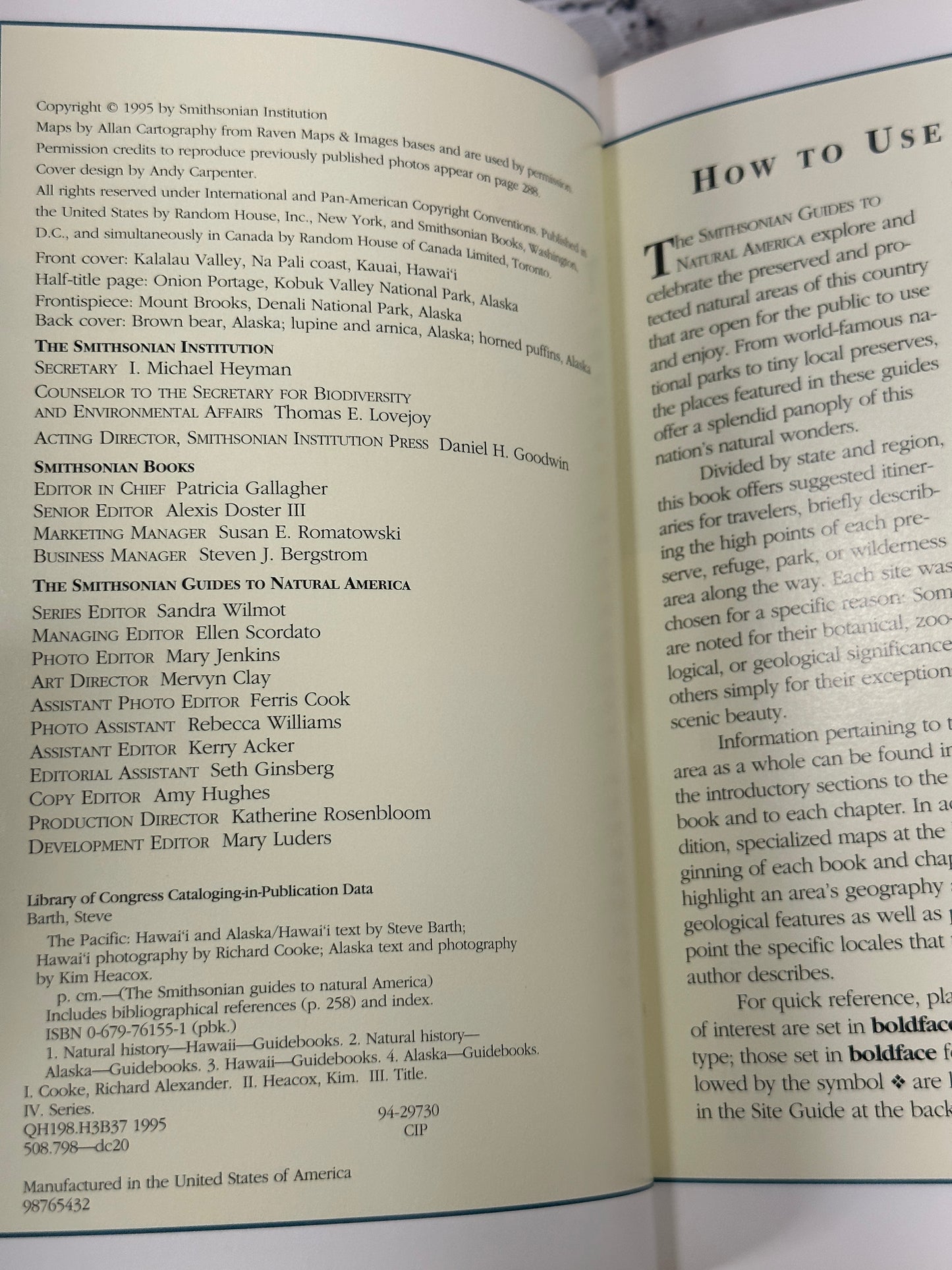 The Smithsonian Guides to Natural America: The Pacific: Hawaii, Alaska [1995]