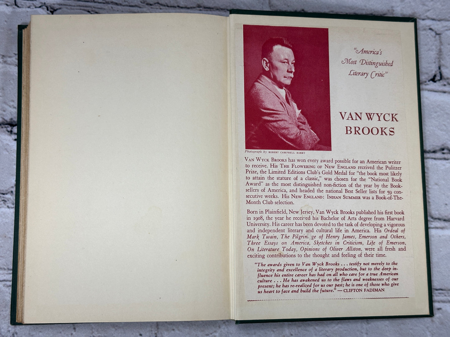 The World Of Washington Irving By Van Wyck Brooks [1944]