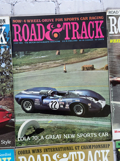 Road & Track Magazine 1965 [Lot of 7 Issues]
