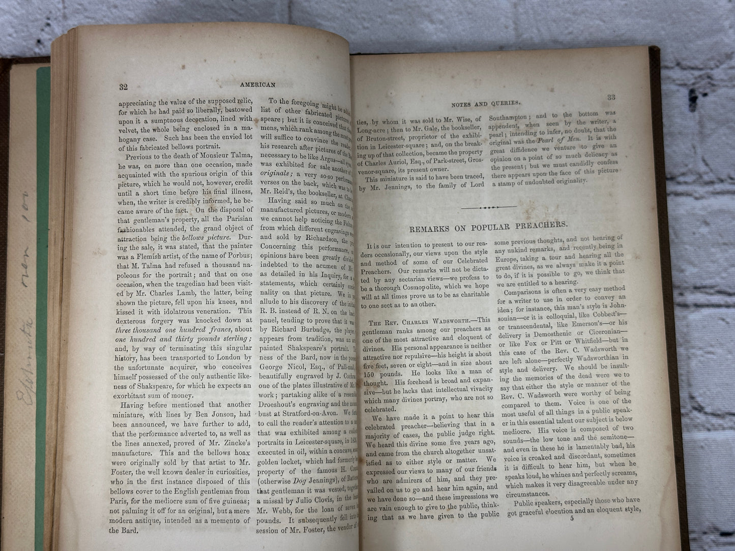 American Notes and Queries By W. Brotherhead Vol I. Jan. 1, 1857 No. 1