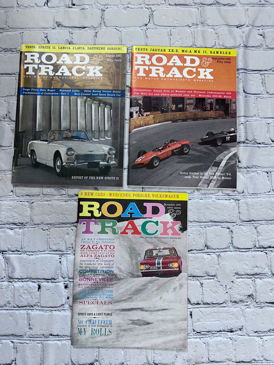 Road & Track Magazine 1961 [Lot of 3 Issues]