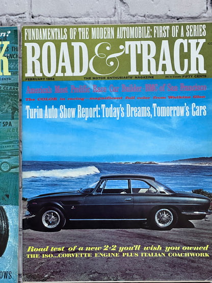 Road & Track Magazine 1964 [Lot of 9 Issues]