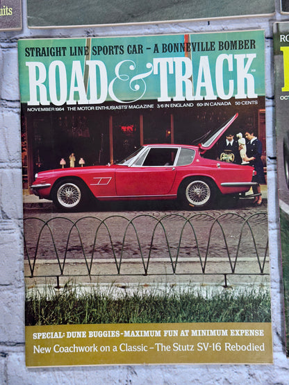 Road & Track Magazine 1964 [Lot of 9 Issues]