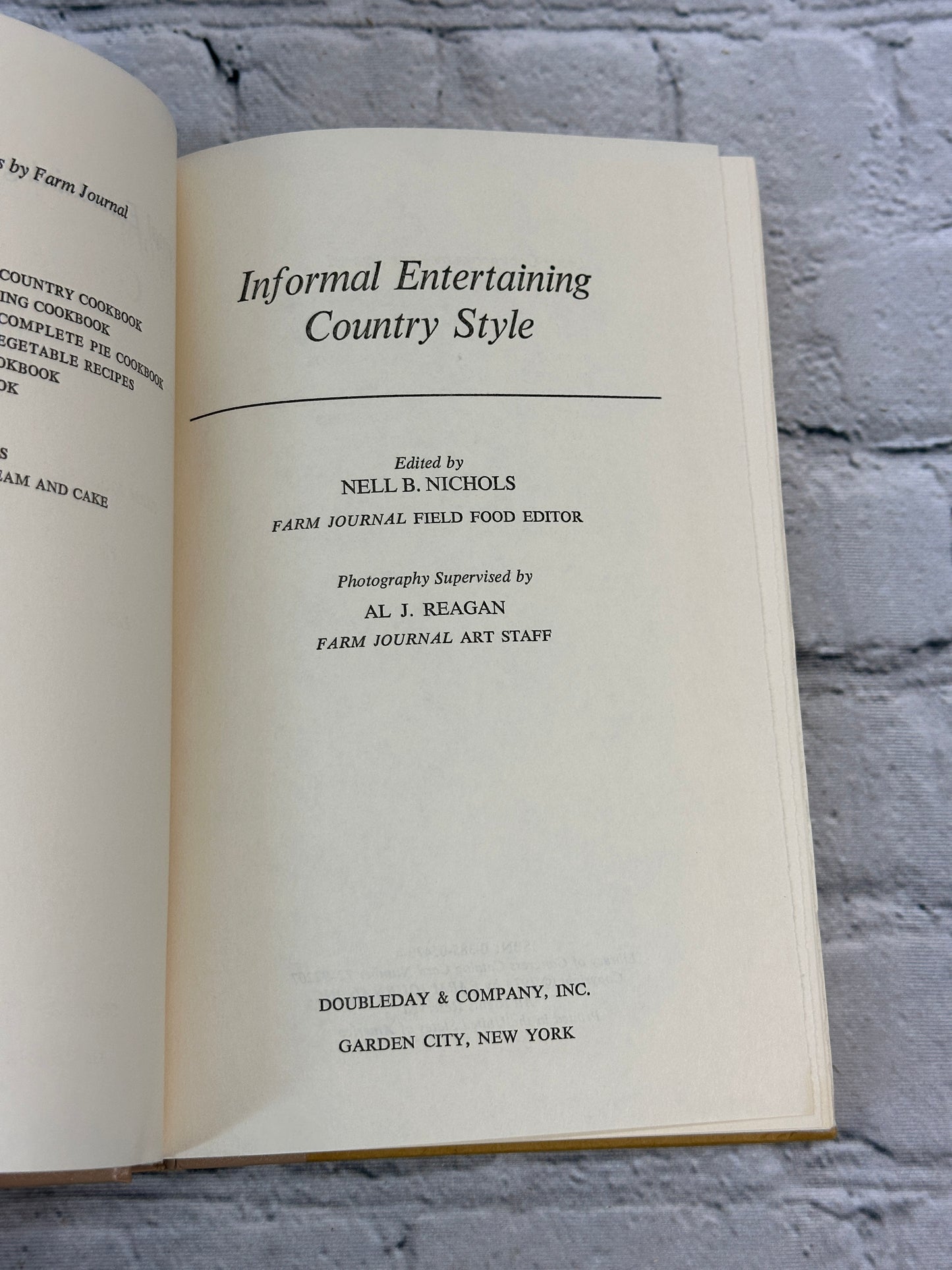 Informal Entertaining Country Style By Nell Nichols [1973]