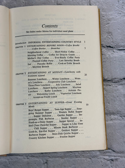Informal Entertaining Country Style By Nell Nichols [1973]