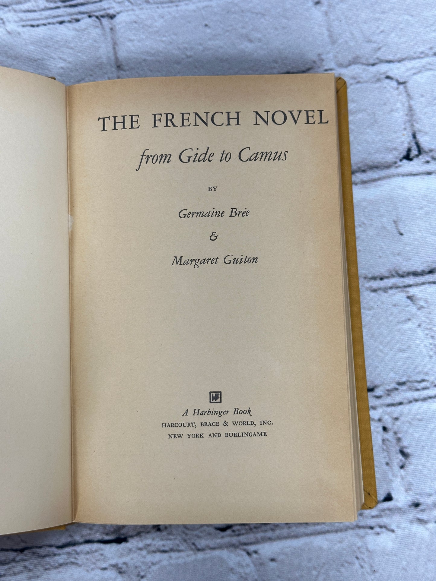 French Novels from Gide to Camus [1962]