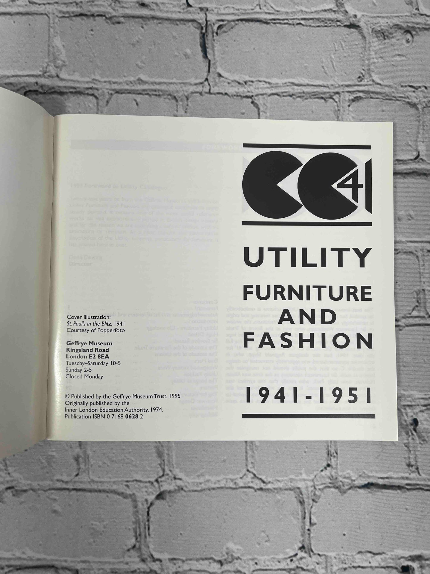 Utility furniture and fashion, 1941-1951: [catalogue of an exhibition held at the] Geffrye Museum, 24 September - 29 December [1974]