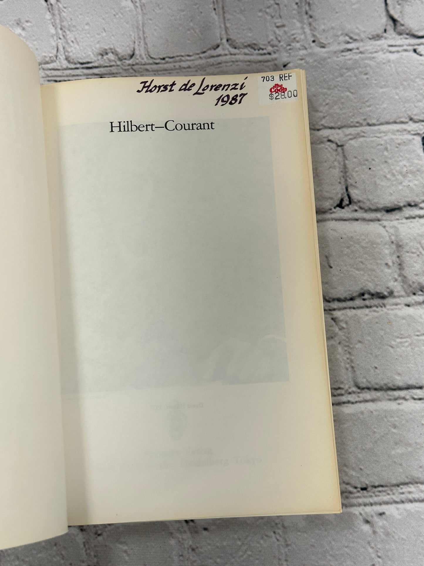 Hilbert-Courant by Constance Reid [1986 · First Printing]