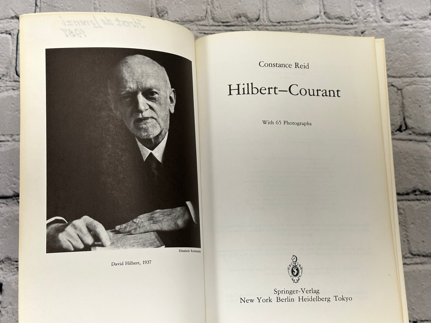 Hilbert-Courant by Constance Reid [1986 · First Printing]