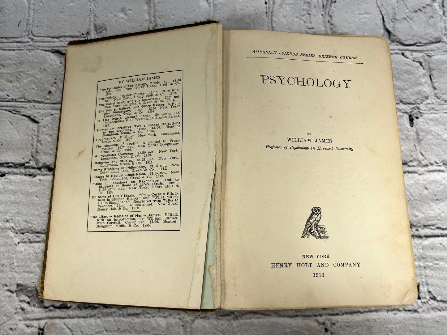 Psychology by William James [1st Edition · 1913 · American Science Series]