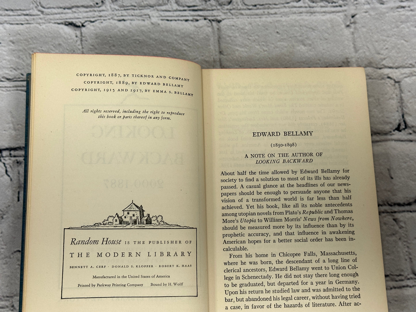 Looking Backward 2000-1887 by Edward Bellamy [1917 · Modern Library]