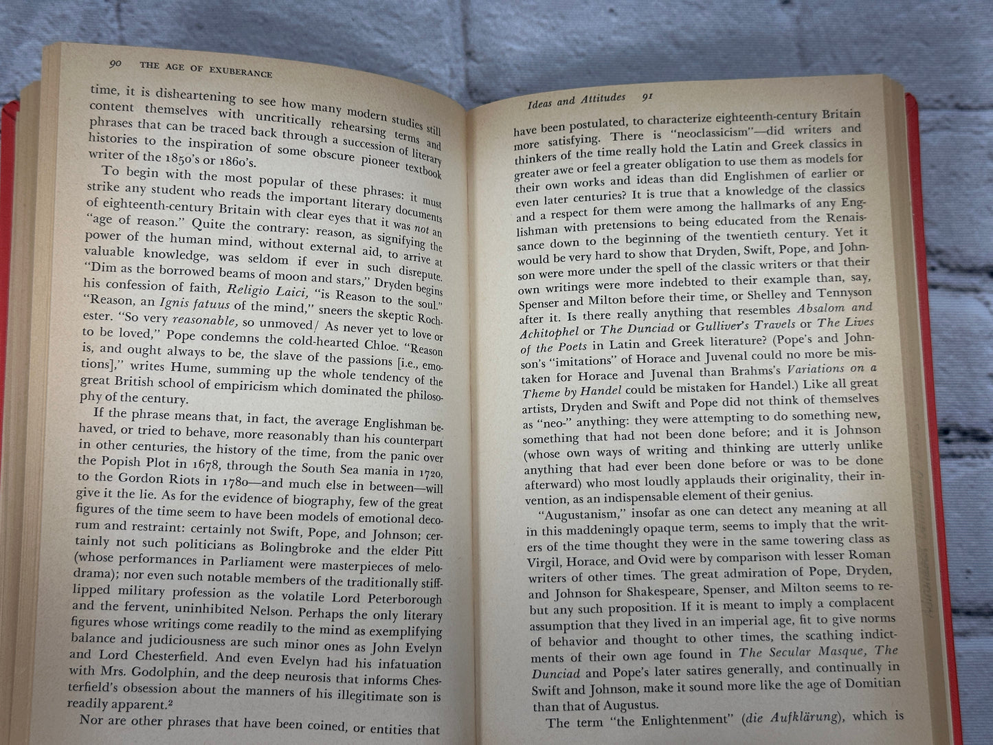 The Age of Exuberance By Donald Greene [1st Printing · 1970]