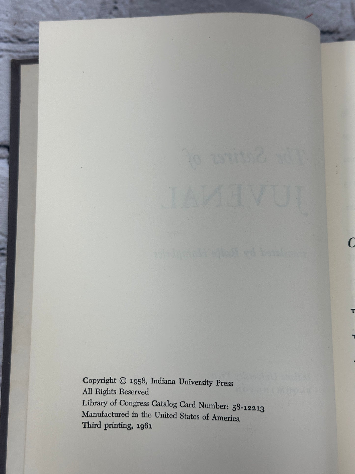 The Satires of Juvenal translated by Rolfe Humphries [1961]