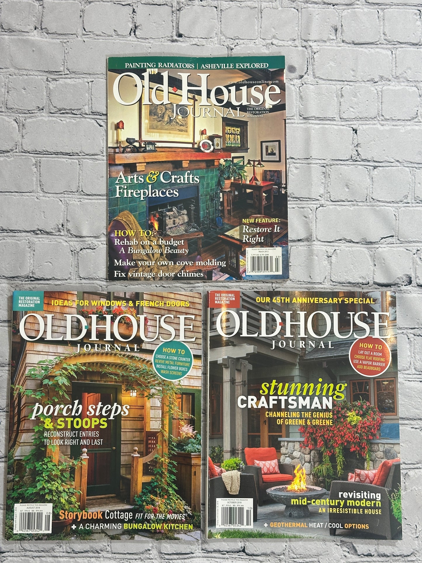 Old House Journal Original Restoration Magazine [Lot of 3 · 2012 & 2018]