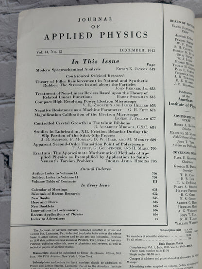 Journal of Applied Physics [Vol. 15 · No.12 · December 1943]