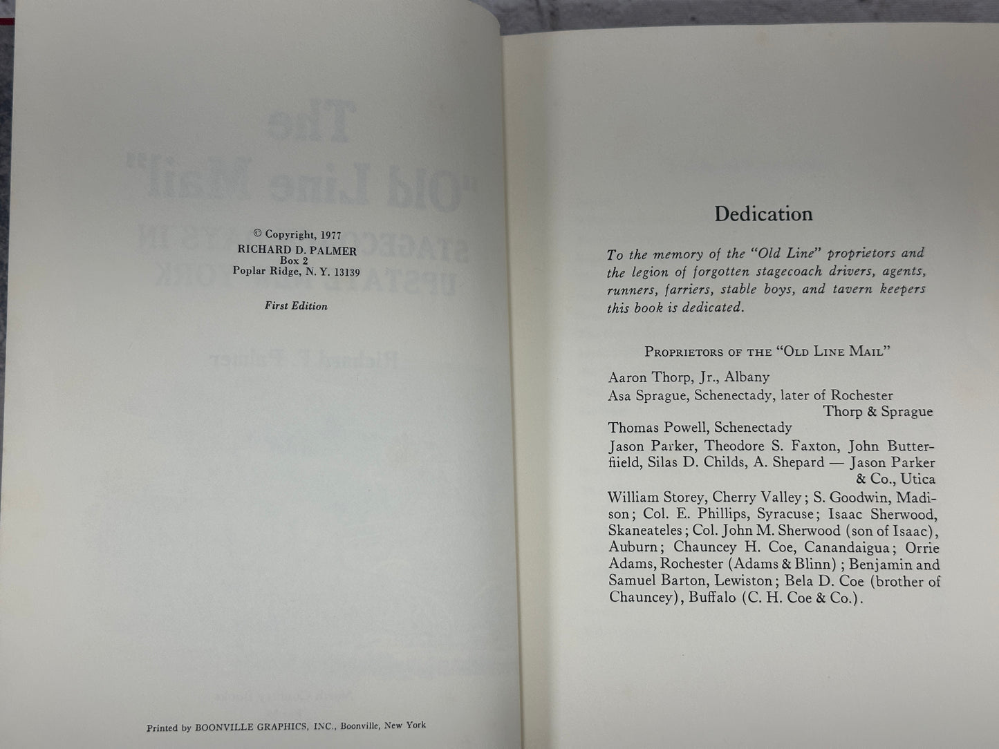 The "Old Line Mail" Stagecoach Days in Upstate New York by Palmer [1st ed. · 1977]