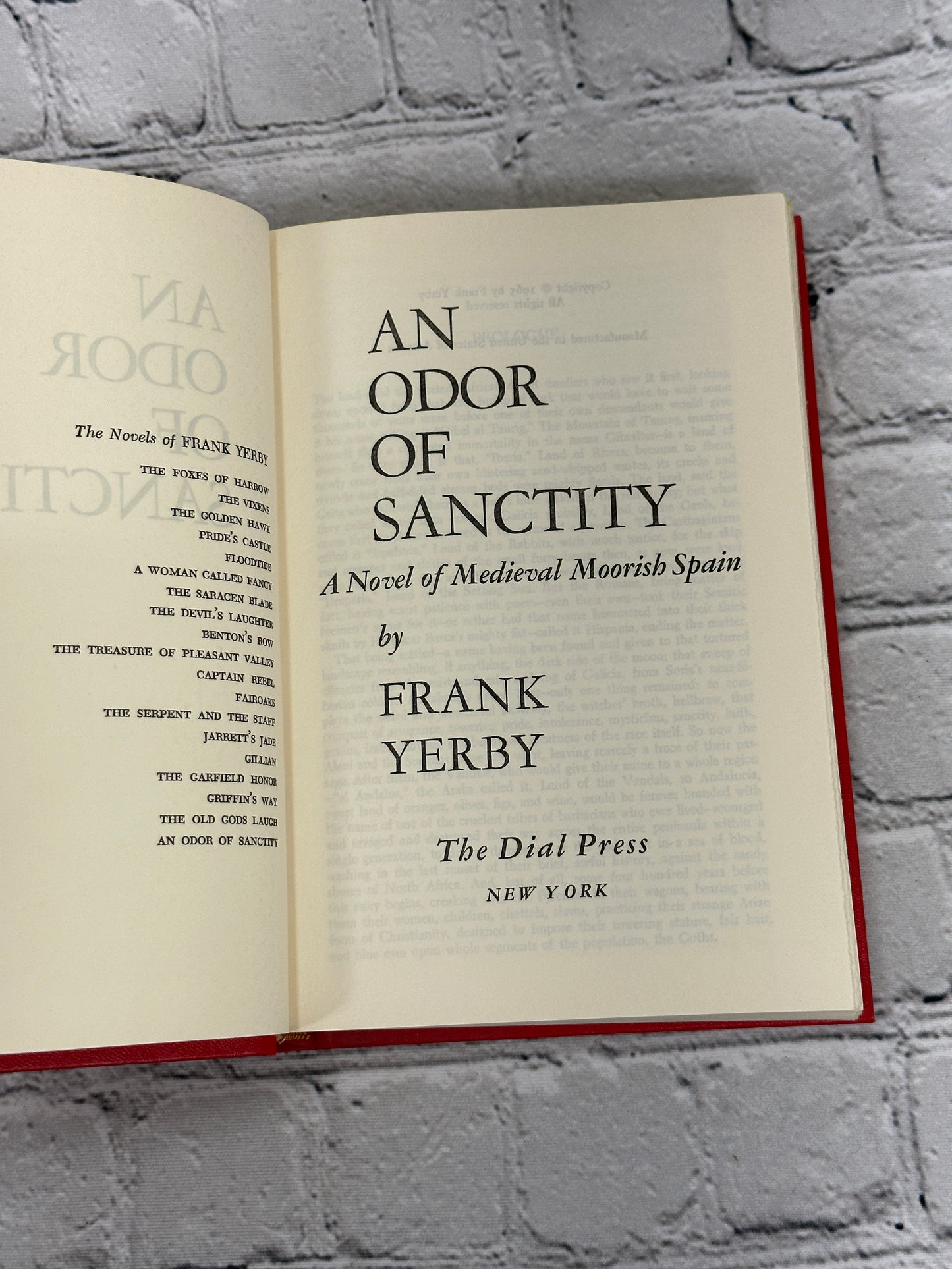 An Odor of Sanctity by Frank Yerby [1965 · Book Club Edition]