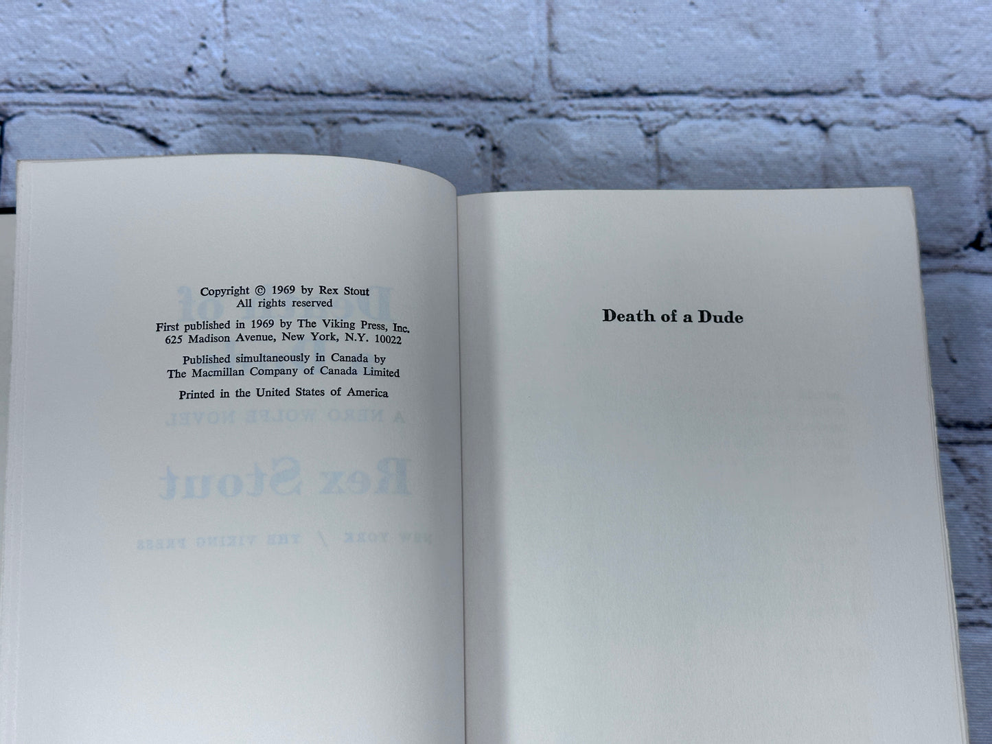 Death of a Dude: A Nero Wolfe Novel by Rex Stout [BCE · 1969]