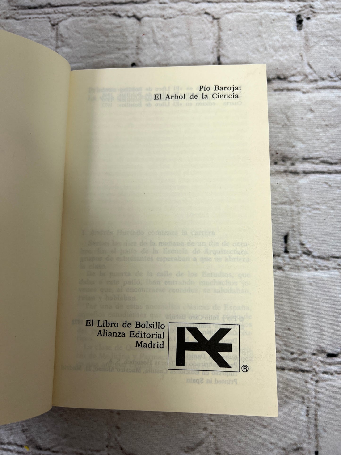 Pio Baroja El Arbol de la Ciencia [Alianza Editorial · 1972 · 4th Ed.]