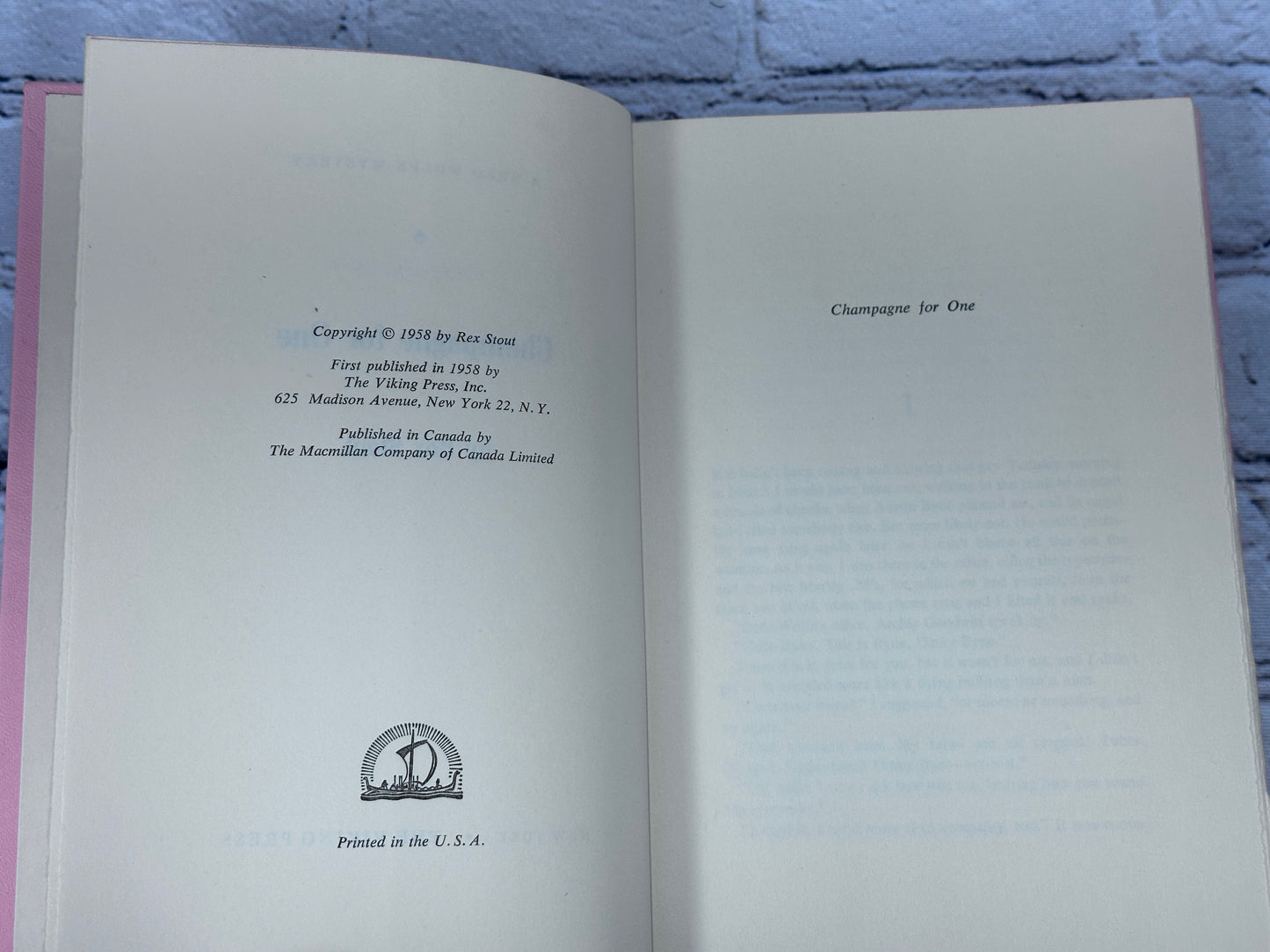 Champagne for One: A Nero Wolfe Novel by Rex Stout [BCE · 1958]