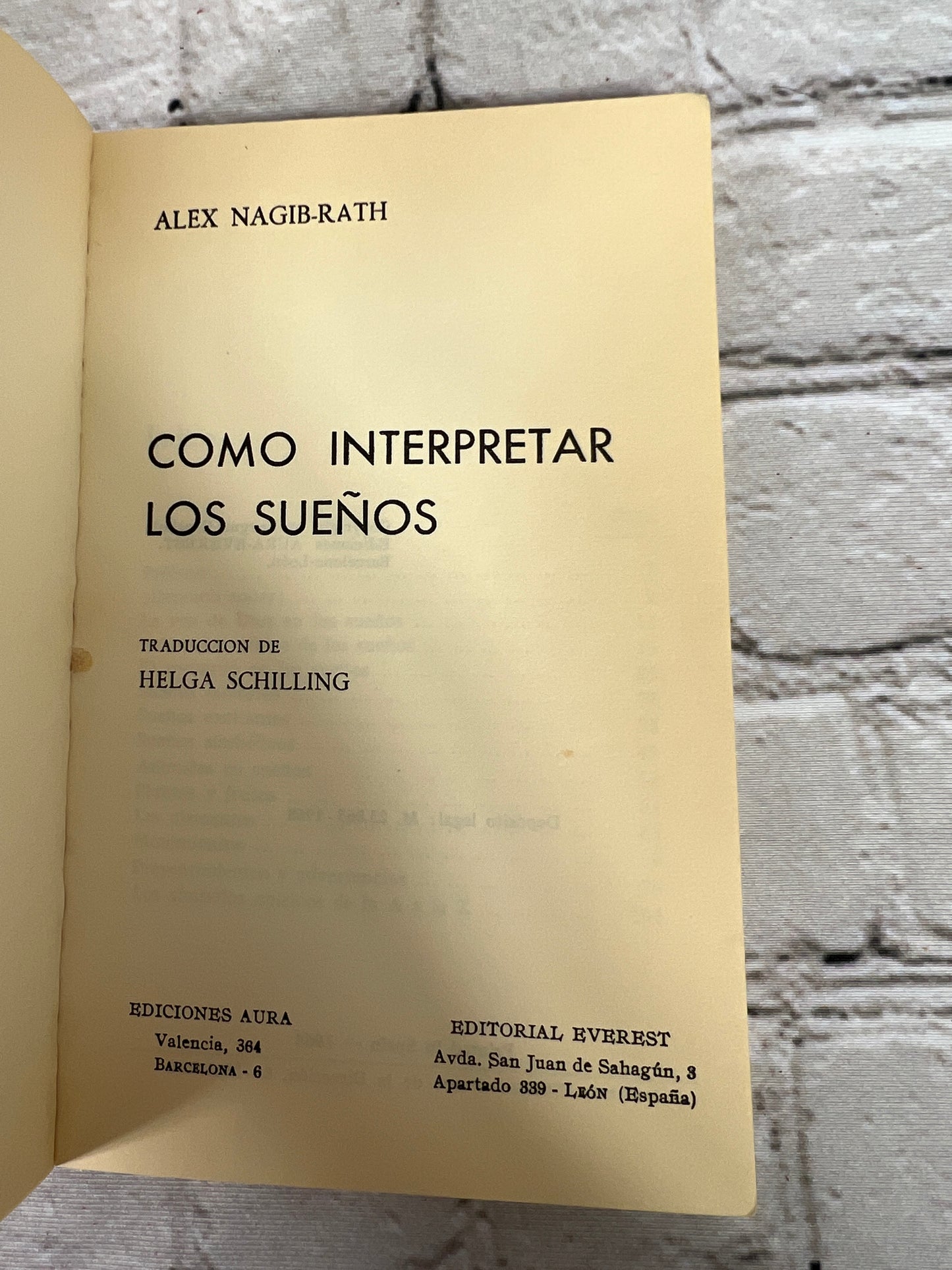 Como Interpretar Los Suenos By Alex Nagib Rath [Ediciones Aura · 1968]