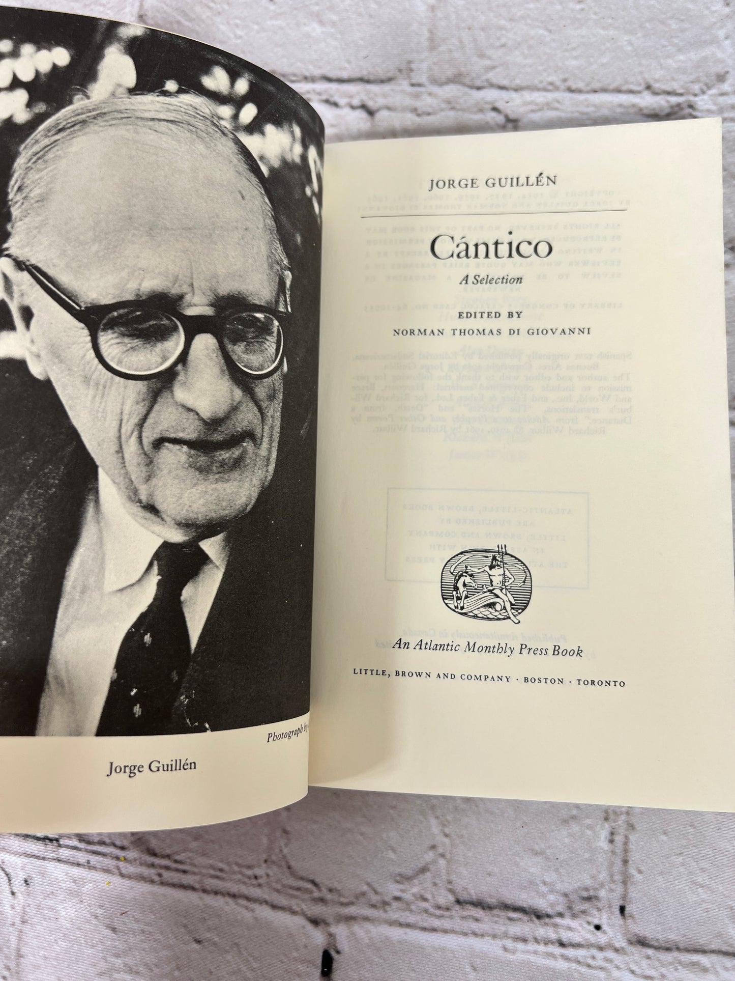 Cantico: Selection Spanish Poems con English Translations, Jorge Guillen [1965]