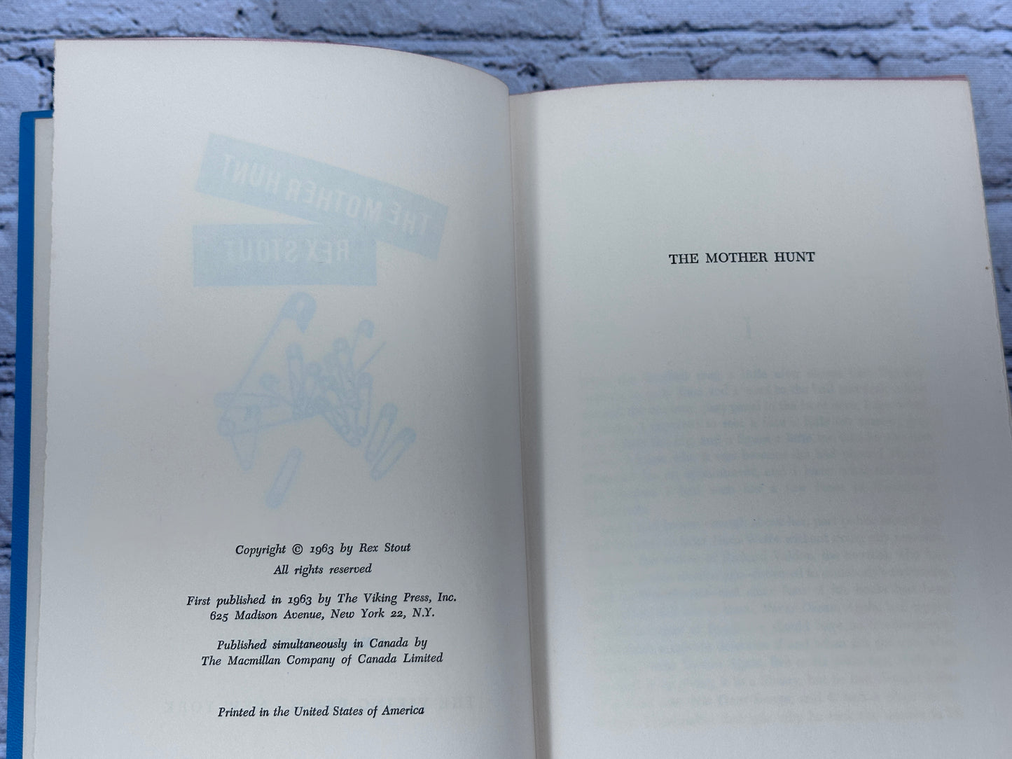 The Mother Hunt: A Nero Wolfe Novel by Rex Stout [BCE · 1963]