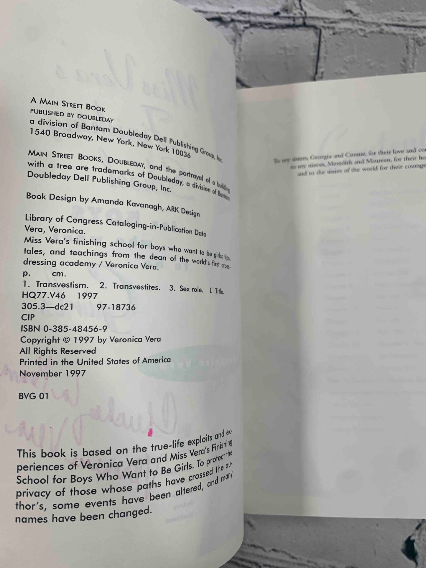 Miss Vera's Finishing School for Boys Who Want to Be Girlsn (Signed)