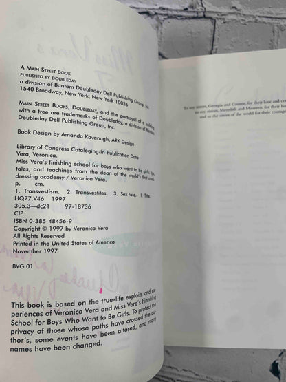 Miss Vera's Finishing School for Boys Who Want to Be Girlsn (Signed)