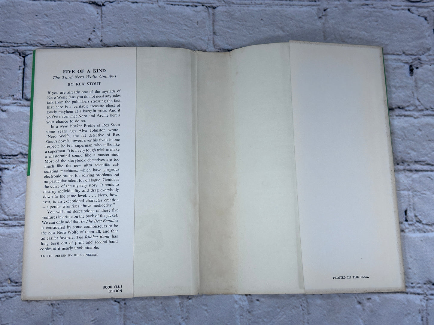 Five of a Kind: Third Nero Wolfe Omnibus by Rex Stout [BCE · 1961]