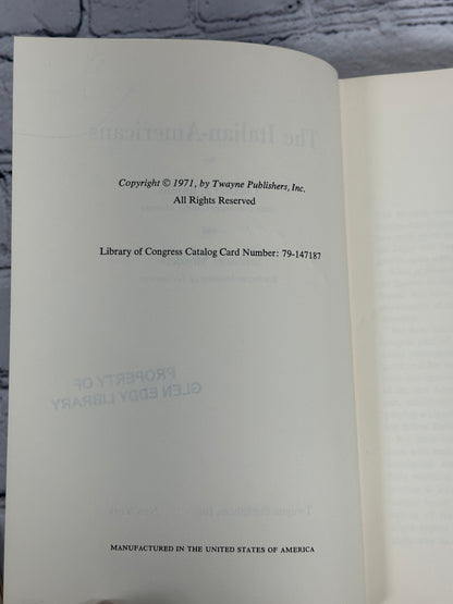 The Italian-Americans by Luciano Iorizzo and Salvatore Mondello [1971]