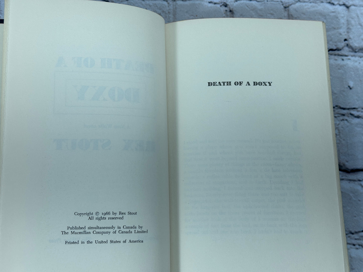 Death of a Doxy: A Nero Wolfe Novel by Rex Stout [BCE · 1962]