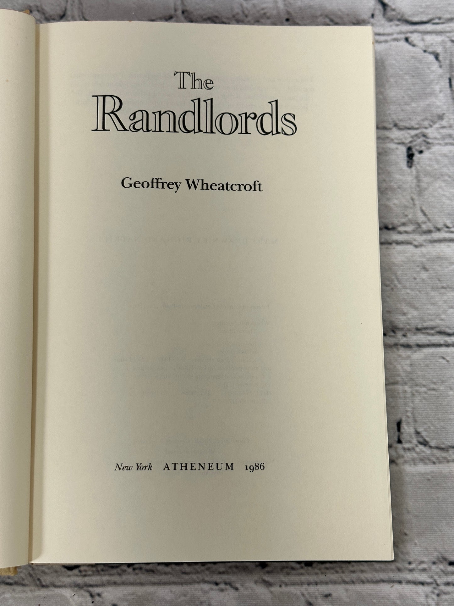 The Randlords By Geoffrey Wheatcroft [1985 · First American Edition]