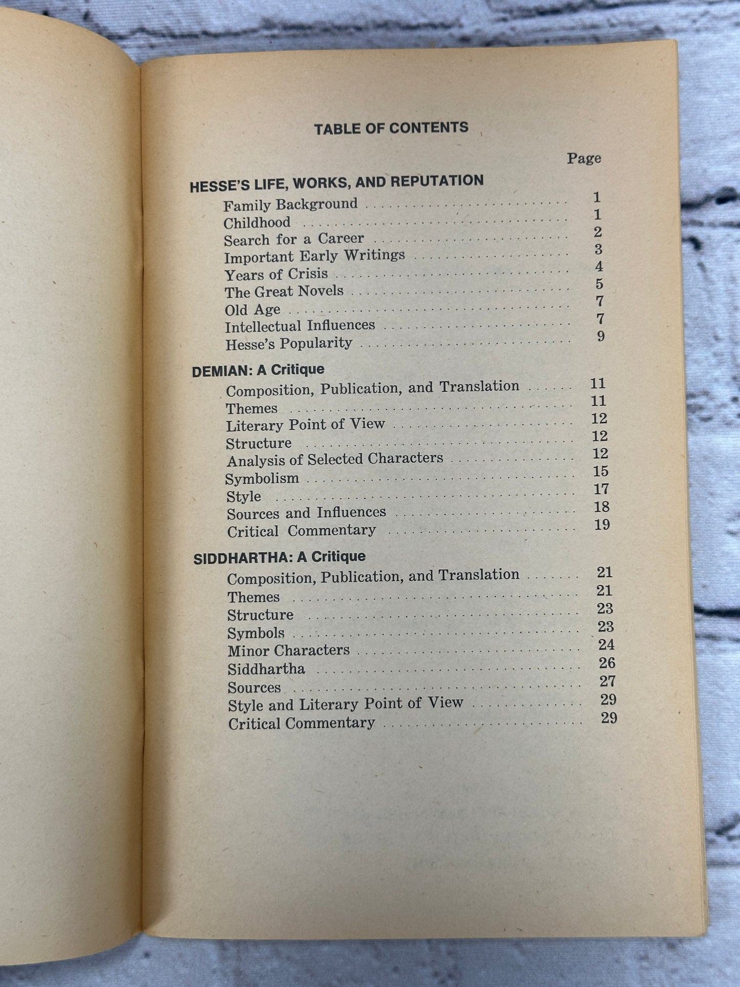 The Major Works of Herman Hesse by Jerry Glenn [Monarch Notes · 1973]