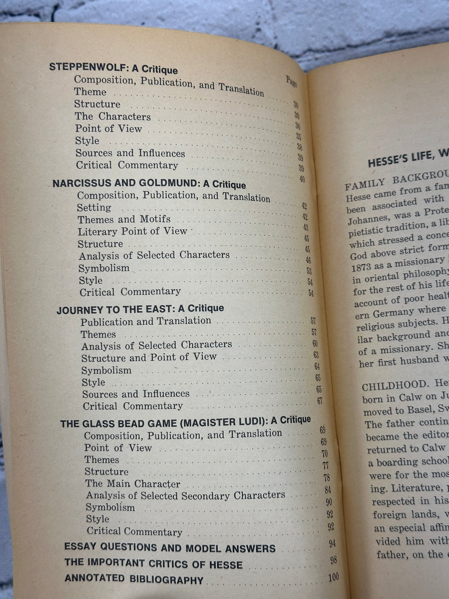 The Major Works of Herman Hesse by Jerry Glenn [Monarch Notes · 1973]