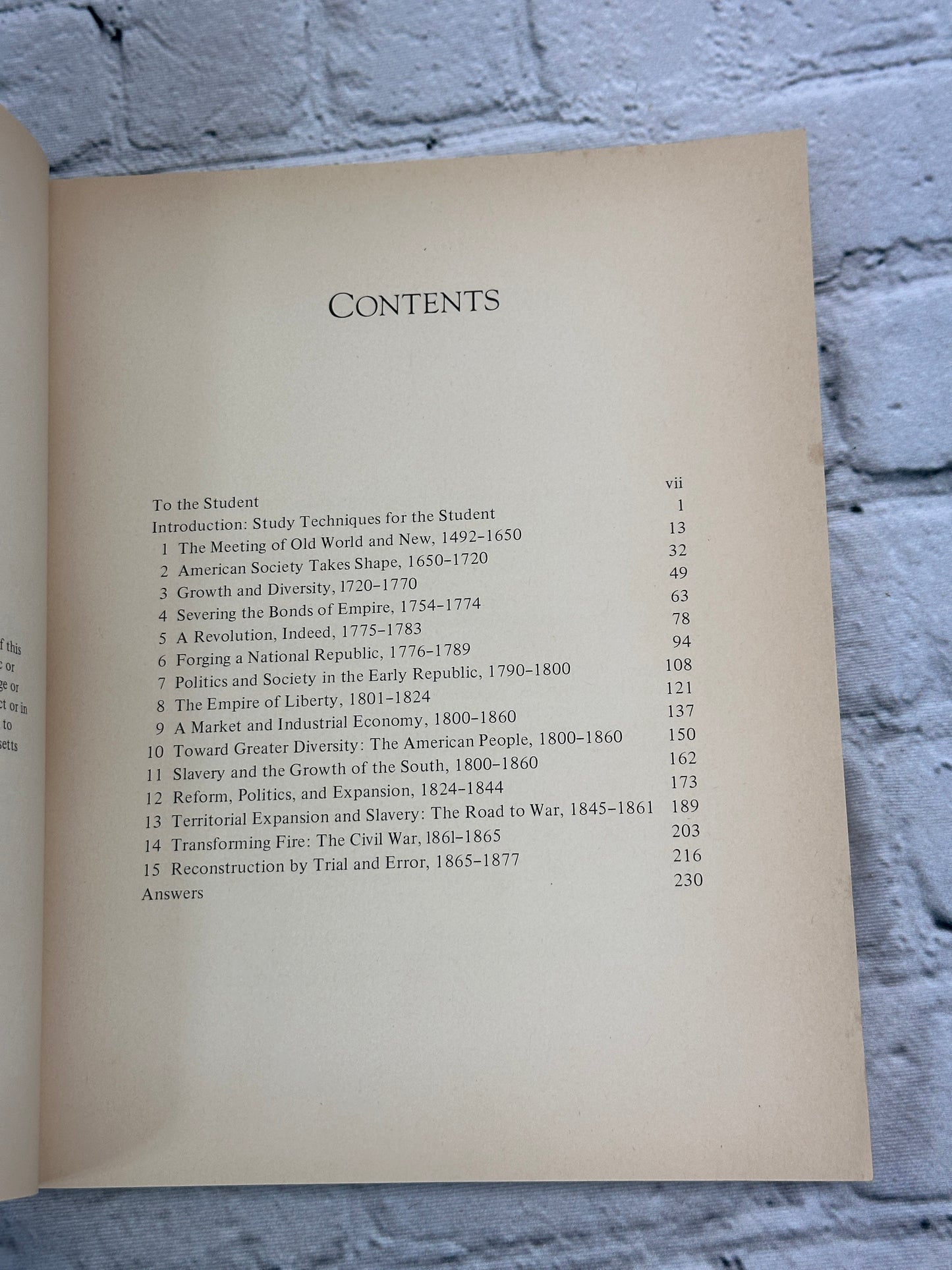 A People and a Nation A History of the United States Volume 1 to 1877 [1986]